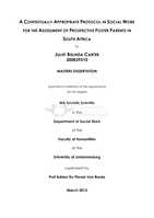 A contextually appropriate protocol in social work for the assessment of prospective foster parents in South Africa