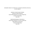 Exploring the key factors that can enhance municipal financial accountability