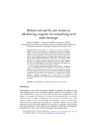 Bottom ash and fly ash wastes as alkalinising reagents for neutralising acid mine drainage