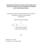 The perceived proficiency of newly-qualified somatology graduates in using electrical equipment in the modern health and skincare industry