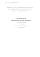 Validating the South African Personality Inventory (SAPI) : Examining green behavior and job crafting within a nomological network of personality