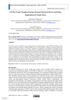 COVID-19 and changing tourism demand : research review and policy implications for South Africa