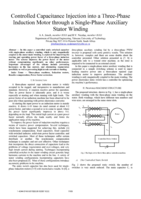 Controlled capacitance injection into a three-phase induction motor through a single-phase auxiliary stator winding