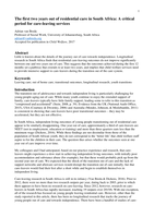 The first two years out of residential care in South Africa : A critical period for care-leaving services