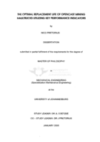 The optimal replacement life of opencast mining haultrucks utilizing key performance indicators