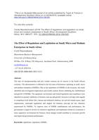 The effect of regulations and legislation on small, micro and medium enterprises in South Africa