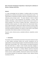 Role of economic development cooperatives in improving the livelihoods of women in Gauteng, South Africa