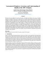 Assessment of employee awareness and understanding of quality at the ABC Company