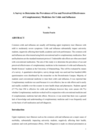 A survey to determine the prevalence of use and perceived effectiveness of complementary medicines for colds and influenza
