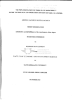 The implementation of third wave management in the technology and operations division of Nedbank Limited