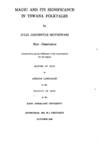 Magic and its significance in Tswana folktales