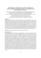 Mathematical modeling of thin layer drying characteristics of onion (Allium cepa) varieties and rehydration capacity