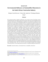 Environmental influences on sustainability dimensions in the South African construction industry