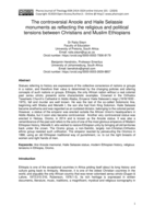 The controversial Anoole and Haile Selassie monuments as reflecting the religious and political tensions between Christians and Muslim Ethiopians