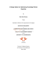A design option for optimising knowledge worker expertise