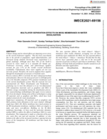 Multilayer separation effects on mos2 membranes in water desalination
