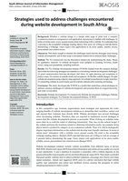 Strategies used to address challenges encountered during website development in South Africa