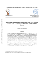 Search for an additional, heavy Higgs boson in the H channel at √s = 8 TeV in pp collision data with t → Z Z decay he ATLAS detector