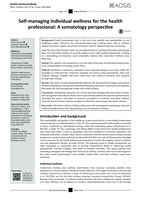 Self-managing individual wellness for the health professional : A somatology perspective