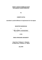 Direct contact brine-air heat exchanger characteristics