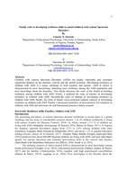 Family roles in developing resilience skills in school children with Autism Spectrum Disorders