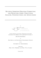 Multiple insertion/deletion correcting and detecting codes : structural analysis, constructions and applications
