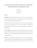Normative influence on household waste separation : the moderating effect of policy implementation and sociodemographic variables