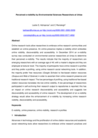 Perceived e-visibility by Environmental Sciences Researchers at Unisa