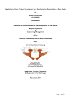 Application of lean product development at a manufacturing organisation : a case study