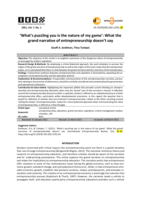 What’s puzzling you is the nature of my game’: What the grand narrative of entrepreneurship doesn’t say