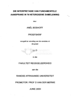 Die interpretasie van fundamentele aansprake in 'n heterogene samelewing