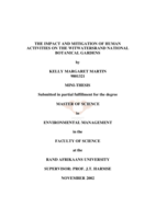 The impact and mitigation of human activities on the Witwatersrand National Botanical Gardens