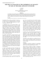 The role of wealth in the experience of quality of life of the semi-affluent investor.