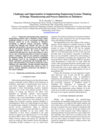 Challenges and opportunities in implementing engineering systems thinking in design, manufacturing and process industries in Zimbabwe