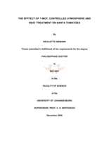 The effect of 1-MCP, controlled atmosphere and heat treatment on Santa tomatoes.