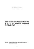 OBE formative assessment as a tool to improve learner throughput