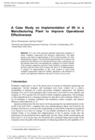 A Case Study on Implementation of 5S in a  Manufacturing Plant to Improve Operational  Effectiveness