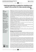 Exploring leadership as catalyst for unlocking social capital in the survival of a state-owned company