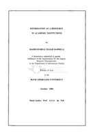 Information as a resource in academic institutions