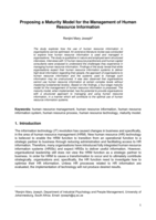 Proposing a maturity model for the management of human resource information