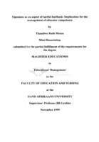 Openness as an aspect of tactful feedback : implication for the management of educator competence