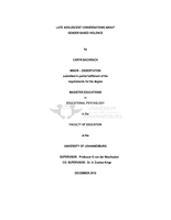 Late adolescent conversations about gender based violence