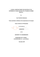 A social constructionist exploration of the experience of abuse and multiple traumas in women who kill