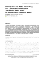 Drivers of Social Media Networking site continuance intention in Jordan and South Africa : do national cultural differences matter