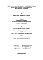 Facilitating mental health promotion through mobilising comfort for homeless mentally il persons