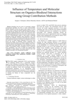 Influence of temperature and molecular  structure on organics-biodiesel interactions  using group contribution methods