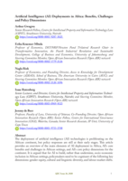 Artificial Intelligence (AI) deployments in Africa : benefits, challenges and policy dimensions