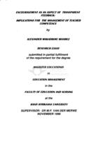 Encouragement as an aspect of transparent feedback : implications for the management of teacher competence