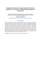 Enhancing productivity through simulation and layout planning : a case study of a manufacturing company in South Africa
