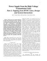 Power supply from the high voltage transmission lines part 2 : tapping from HVDC lines, design and system interactions